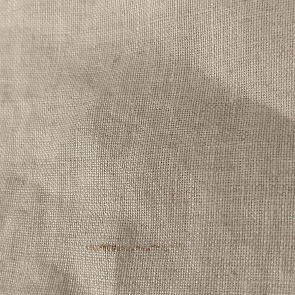 Natural 100% Linen Safari Style Shirt Saks Fifth Ave Neutral 43" Chest SeeMeasur - Picture 11 of 11